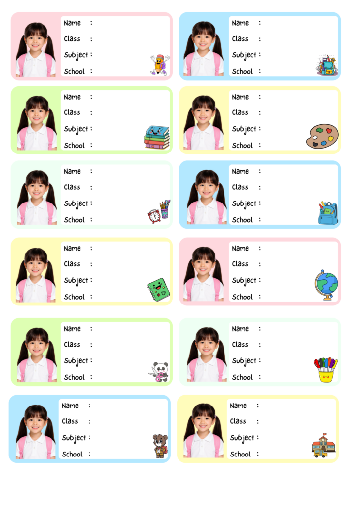 Personalized School Labels 3 (12 pcs)