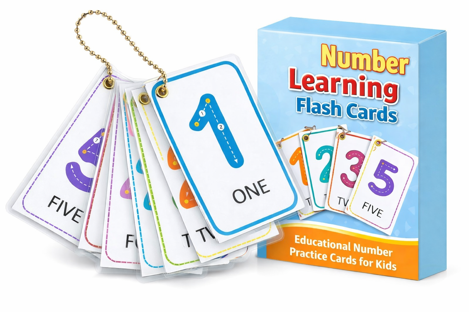 1 - 20 Numbers Learning Flash Cards