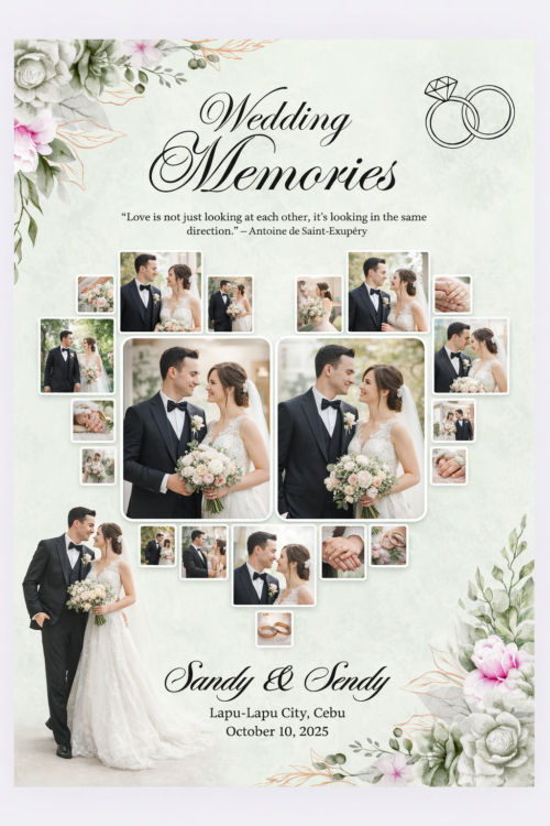 Wedding Memories Photo Collage Print – Custom