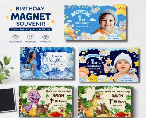 7 Pieces - Personalized Birthday Souvenir Magnet for Kids