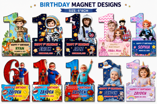 5 Pieces - Personalized Birthday Souvenir Magnet for Kids