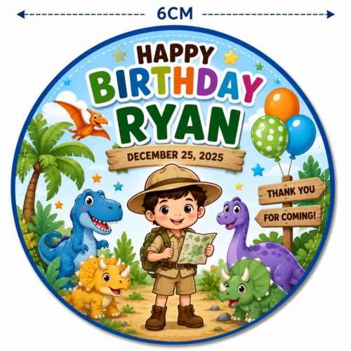 7 Pieces - Personalized Round Birthday Souvenir Magnet for Kids