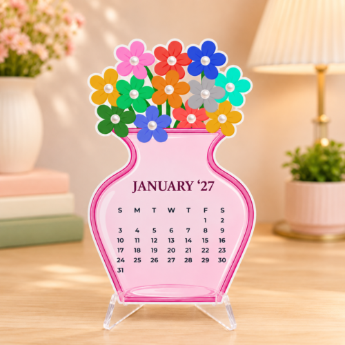 2027 Unique Flower Desk Calendar