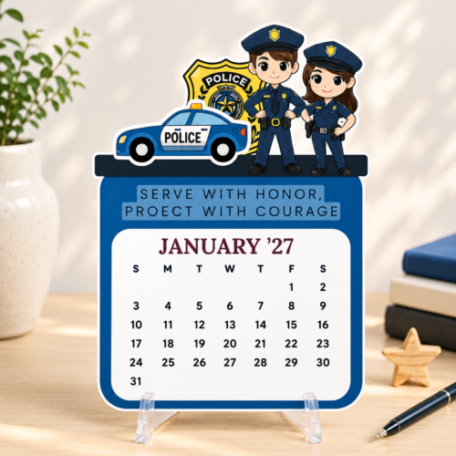 2027 Police-themed calendar design