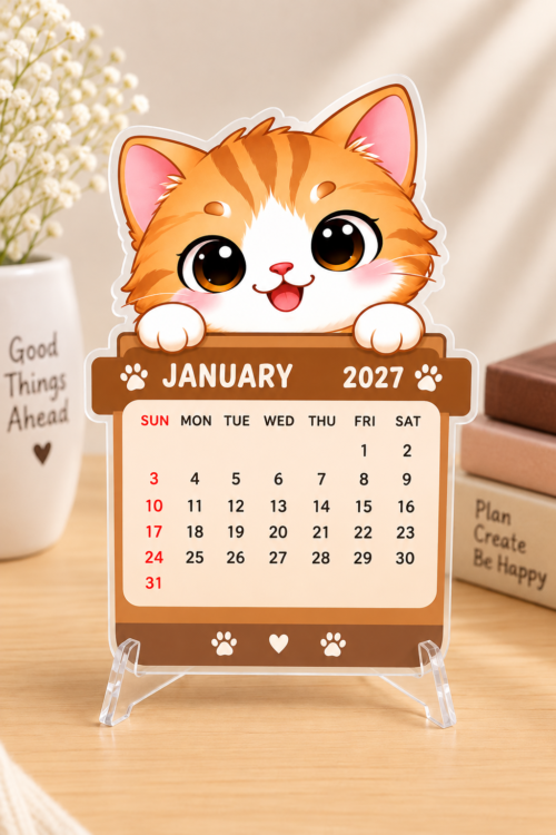 2027 Lovely kitten Desk Calendar