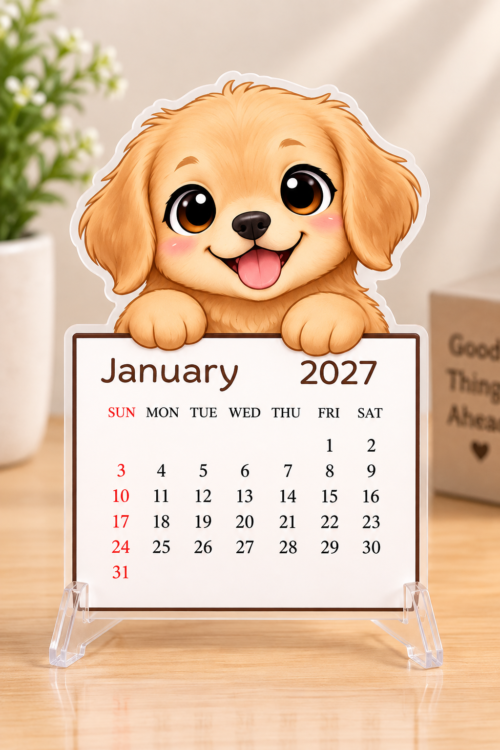 2027 Lovely puppy Desk Calendar