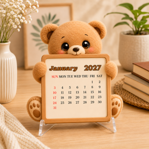 2027 Cute Bear Calendar